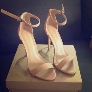 Open toed 4” stiletto heels